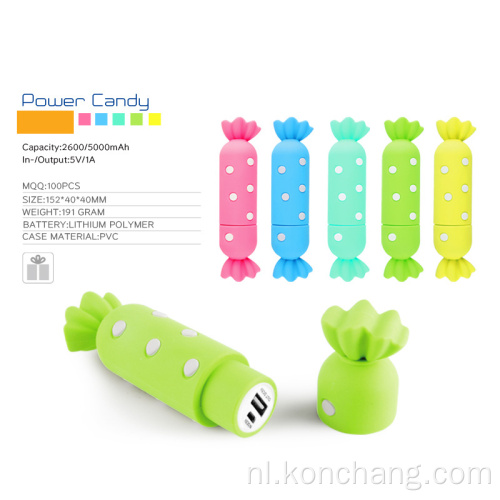 Candy Power Banks aangepast